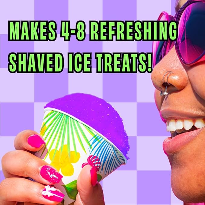 Hawaiian Shaved Ice Grape Syrup - Nut Soy Dairy Free - Flavor Fluffy & Crunchy Snow Cones - Shelf Stable - Makes 8 Servings - 16 ounces