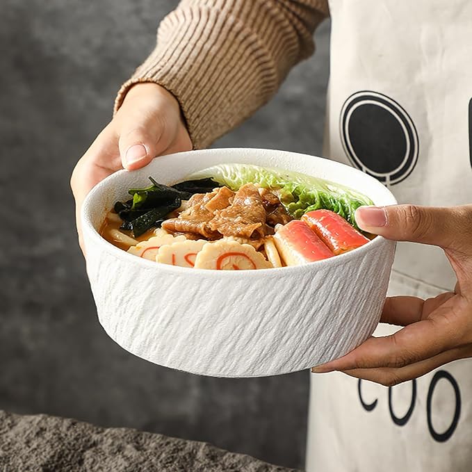 Ceramic Dinnerware set for 4 Matte White, 16 pcs, Dish set for 4 | Kitchen Plates and Bowls Set Porcelain, Rock-Textured Dishware Sets Stoneware Dinner Plates Sets Platos de Cocina Vajilla