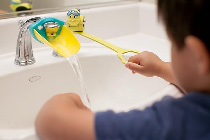 Aqueduck Faucet Handle Extender Set. Connects to Sink Handle and Faucet to Make Washing Hands Fun and Teaches Your Baby or Child Good Habits and Promote Independence to Them.