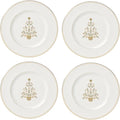 Lenox 897867 Federal Gold Tree Accent Plates, Service For 4, Christmas Dishes, Dinnerware Set, Holiday