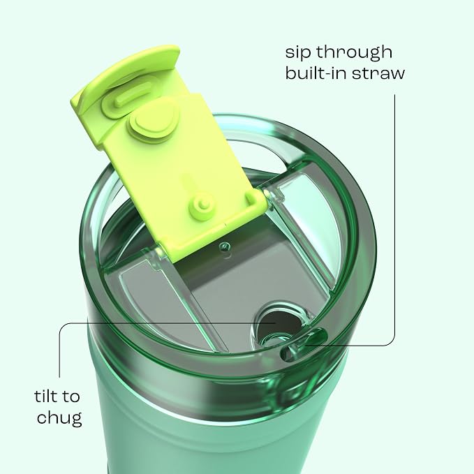 bubba 32 oz Dualsip Insulated Stainless Steel Water Bottle with Straw - Reusable, Leakproof, Lightweight, Dishwasher Safe, Lead-Free and BPA-Free, Tropical Eclipse