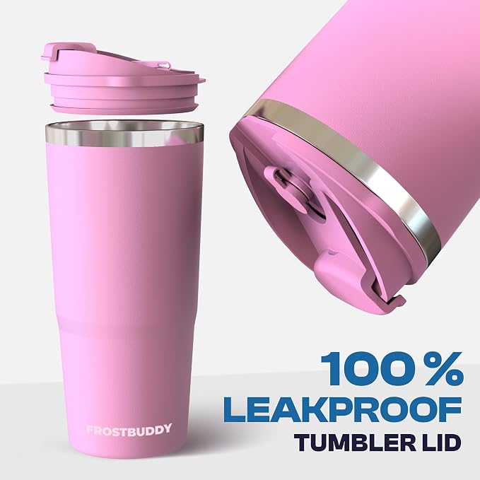 Frost Buddy Togo Buddy 30 oz Stainless Steel Vacuum Insulated Tumbler To Go Coffee Cup - Iced Coffee Sleeve, Travel Mug, Thermal Cup for Hot & Cold Drinks, Dunkin Cup (B&W Checkered)