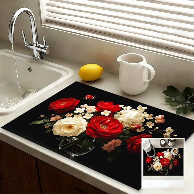 Stove Top Covers for Electric Stove, Heat-Resistant Glass Stove Top Cover Protector, Induction Cooktop Protector Mat for Kitchen 28.3 x 20.5 inches (rose)