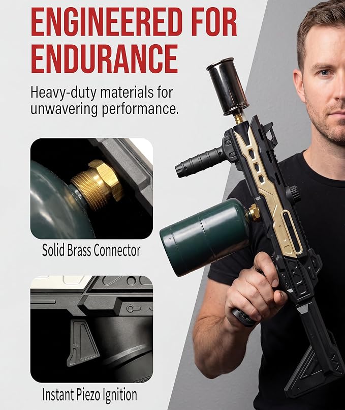 Powerful Propane Torch Gun, Fathers Day Gift for Dad Men, Culinary Blow Kitchen Cooking Torch for Steak Searing, Campfire Charcoal Starter for Blackstone Griddle Accessories (Tank Not included)