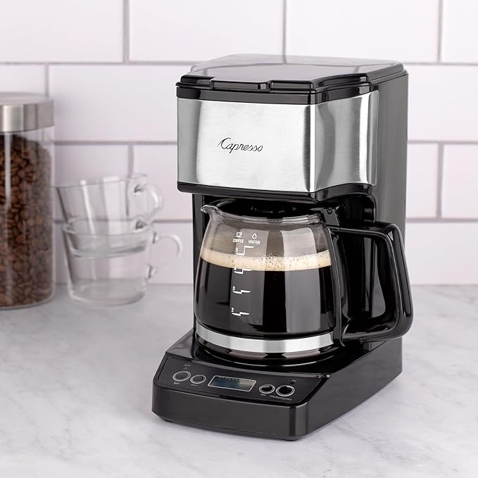 Capresso 5-Cup Mini Drip Coffee Maker, Black and Stainless Steel