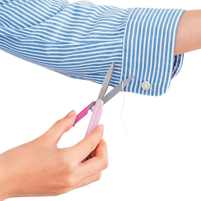 Plus Pen Style Non-Stick Compact TSA Twiggy Scissors with Cover, Pink