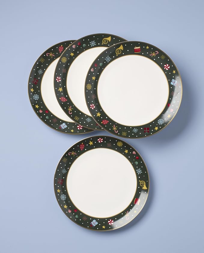 Lenox Nutcracker Ballet Collection, Porcelain Dinnerware and Serveware, Dinner Plates, Set of 4