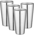 Beasea Stainless Steel Cups 19 oz, 4 Pack Large 18.6oz 550ml Stainless Steel Water Drinking Tumbler Stackable Double Wall Insulated Metal Pint Glasses Tin Cups for Home Party Camping