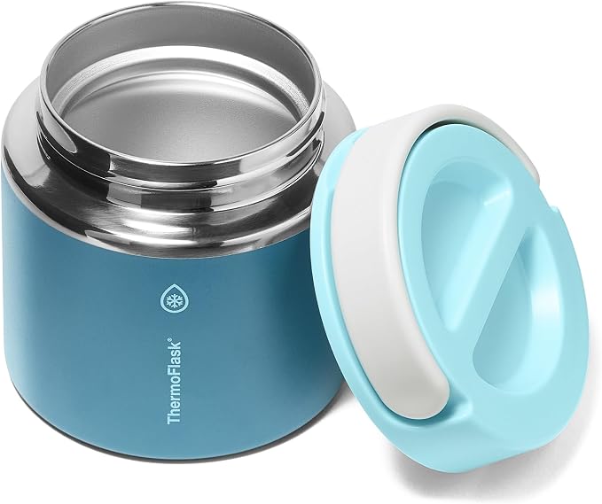 ThermoFlask Insulated Food Jar with Leakproof Lid (20 oz, Ocean Mist) - Stainless Steel Food Containers for Hot & Cold Meals, Lunch, Soup & Snacks