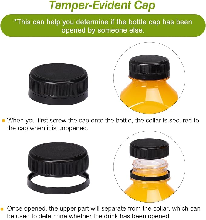 TOMNK 45pcs Juice Bottles with Lids, 16oz Reusable Plastic Juice Bottles with Caps and Labels, Funnel, Brush Beverage Containers for Juicing, Smoothies, Tea, Milk