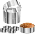 NOSSIDO 8-Piece 304 Stainless Steel Burger Bun Ring Mold Set - 4.5" & 4.4" Diameter - Perfect for Buns, Eggs, Pancakes, Mini Quiches, Desserts, and More | Durable, Versatile, and Ideal for Professional & Home Kitchens
