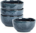 Stone Lain Mirella 4-Piece Bowl Set Stoneware, Dishwasher and Microwave Safe Cereal Bowls, Blue