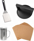 Outset Smash Burger Press Kit, Includes Cast Iron Press, Patty Paper, Spatula and Seasoning Shaker