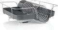 Polder Spring Dish Rack Holds Up to 9 Plates and Includes Removable, Stand-Alone Utensil Bin (Gray)