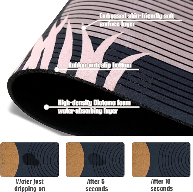 Sink Faucet Absorbing Mat, 2 Pack Drying Mat Around Faucet Sink Splash Guard Behind Faucet Sinkmat For Kitchen Bathroom Island Rv 15 * 5.5 Inch (38 * 14 cm)