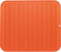 MicoYang Silicone Dish Drying Mat for Multiple Usage,Easy clean,Eco-friendly,Heat-resistant Silicone Mat for Kitchen Counter or Sink,Refrigerator or Drawer Liner Orange 2XL 24 inches x 18 inches