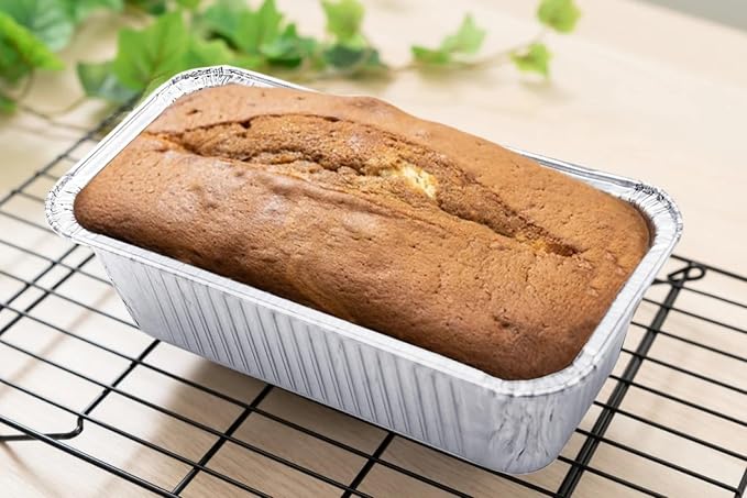 Disposable Loaf Pans with Lids, 50 Pack, 8.5x4.5 Bread Pans, Food Storage Containers, Heavy-duty 2lb Aluminum Loaf Pans, Pastry Boxes, Perfect for Baking Storing and Street Treats Takeout