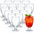 Patelai Set of 18 Water Goblet, 10.5 oz Clear Drinking Glasses Bulk Dishwasher Safe, Stemmed Water Glass for Juice Wine Beer Tea Sangria Cold Beverages, Reusable Glassware for Home Party Restaurant