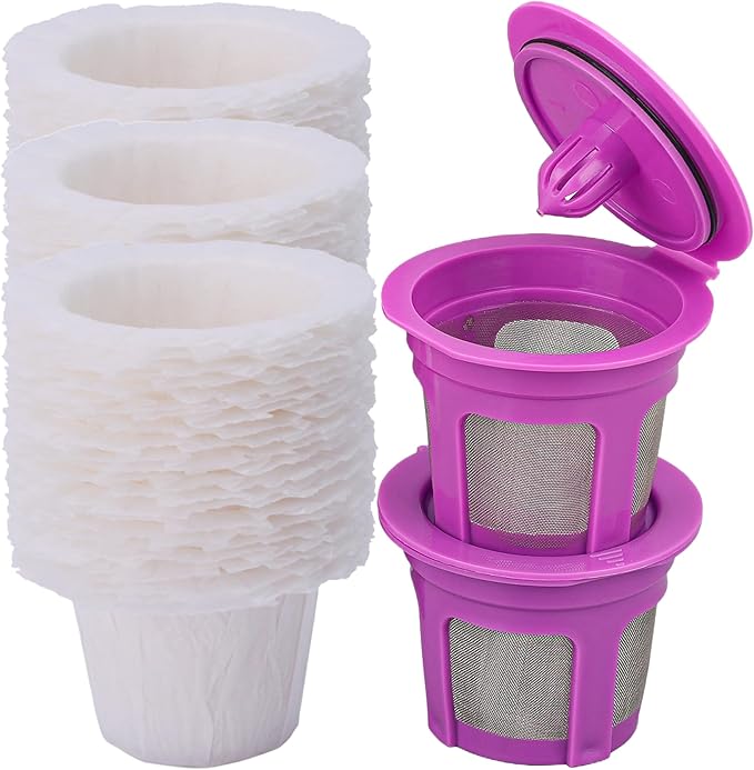 Irmidi 2 Pack Reusable K Cup Coffee Pods Fit all K Cups with 600 Count Disposable Coffee Filter Compatible with Single Serve Coffee Maker 2.0 & 1.0