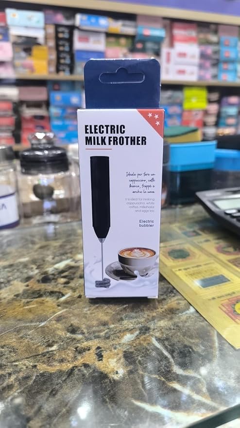 Electric Milk Frother, Handheld Coffee Foam Maker with Stainless Steel Stem, Battery Operated Whisk for Lattes, Cappuccinos, Hot Chocolate