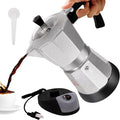 Electric Aluminum Moka Pot 3-6 Cup 150-270ml Espresso Maker with Detachable Base Ideal Coffee Makers for Home MochaPot Italian and Cuban Café Coffeemaker Espressomaker CoffeePot Silver