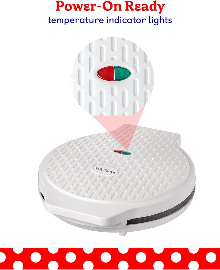 Betty Crocker Pizza Maker Plus, 12" Indoor Electric Grill, Nonstick Griddle Pan for Pizzas, Quesadillas, Tortillas, Nachos and more, 12" Electric Griddle for Delicious Meals and Snacks, White