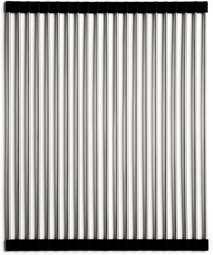 HOUZER RO-1800 - Stainless Steel Rolling Mat for Fireclay Workstation Sinks, Multipurpose Rack for Drying Dishes, Washing Fruit, or Holding Utensils, Durable Sink Accessory