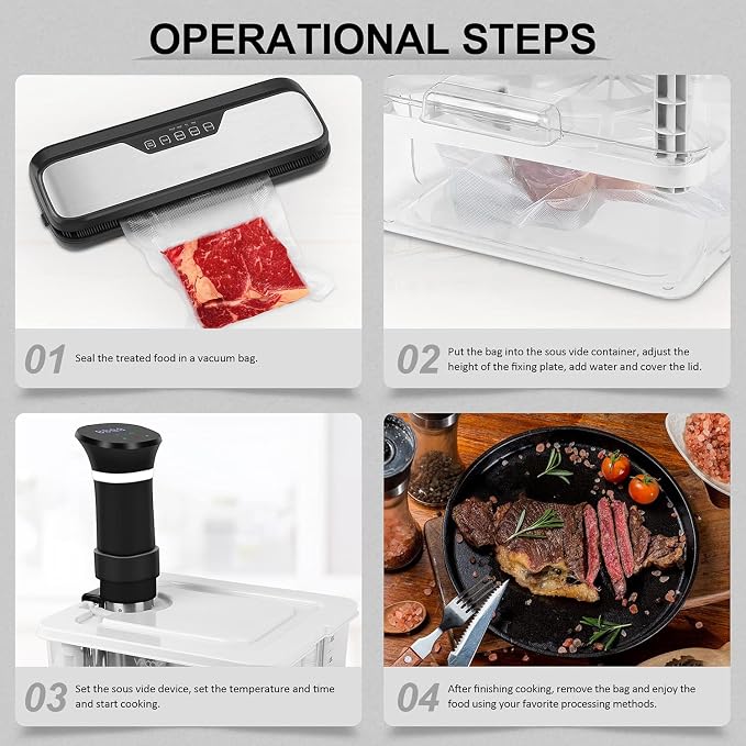Sous Vide Container with Lid and Rack Sous Vide Pot 12.6 Quart Slow Cooker Container Compatible with Most Immersion Circulators
