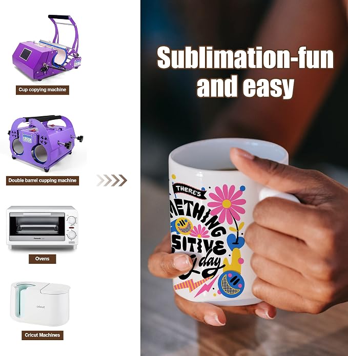 AGH 16pcs 11 oz Sublimation Mugs Blanks, White Coffee Ceramic Mugs Bulk, Plain Mug Cups for Sublimation with Bamboo Lids and Stainless Steel Spoon For Coffee, Soup, Tea, Milk, Latte