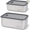 Stainless Steel Food Storage Containers-2Pcs Leakproof, Airtight Stainless-Steel Bowls with Lids, Freezer/Dishwasher/Microwave Safe Containers, Durable & Stackable Stainless Steel Containers with Lids