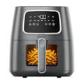 Kitchen Elite 5.5 Qt. Digital Air Fryer, Countertop Cooker with LED Screen, Presets for Air Fry, Roast, Dehydrate, Defrost and Reheat, Grey