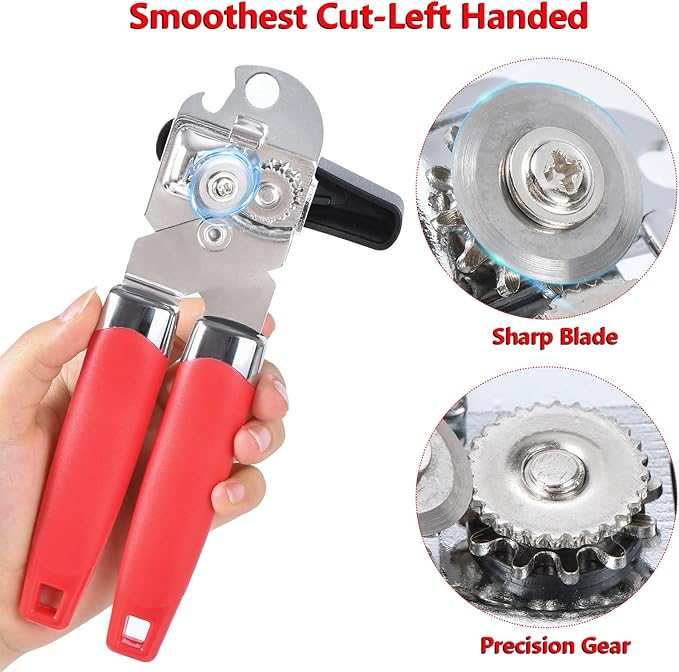 Left Handed Peeler and Can Opener Set, Lefty Kitchen Tools Utensils for Left Hand People/Adults (2 in 1)