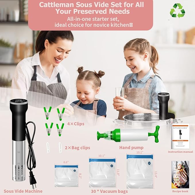 Sous Vide Cooker WiFi Kit & Cattleman Cuisine Immersion Deep Fryer with Basket
