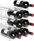 BoxedHome Plastic Water Bottle Organizer and Wine Rack Storage Holder for Inside Cabinet, Kitchen Countertop, Table Top, Pantry, Bars, Cabinets, Fridge - Clear (4 Tier 12 Containers)
