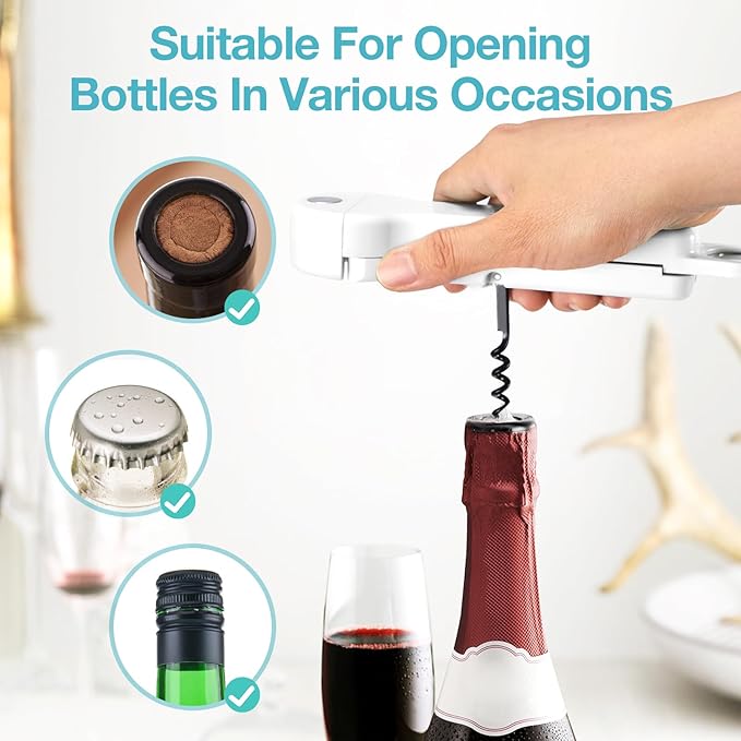 7-in-1 Jar Opener for Seniors – Magnetic adjustable Jar Opener & Bottle Opener for Arthritis, Weak Hands, Easy-Grip Kitchen Lid Opener Gadgets (Off-White)