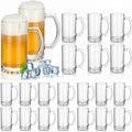 Reallnaive 20 Pack 16 oz Beer Mugs for Oktoberfest Freezer Glass Beer with Handles Mugs Steins German Large Heavy Cups for Men Drinking Gifts