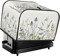 Toaster Cover 4 Slice Wildflowers Leaves Waterproof Appliance Cover with Hang Loop Bread Baker Toaster Cover for Kitchen