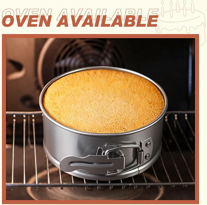 Sunnyray 8 Pcs 4 Inch Springform Pan for Baking Mini Cheesecake Pans with Removable Bottom Nonstick Leakproof Round Cake Mold Spring Form Molds for Mini Cheesecake Pizza and Quiches (Stainless Steel)