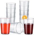 Meanplan 12 Pack Plastic Reusable Drinking Glasses Restaurant Grade 8 oz Plastic Cups Unbreakable Stackable Drink Tumblers Water Cup for Kitchen Cafe Wedding Birthday Party Supplies (Frosted)