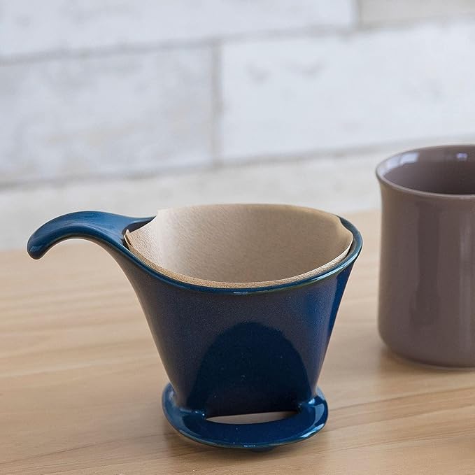 Zero Japan - Bee House Pour Over Coffee Dripper - Lead-Free & Cadmium-Free Ceramic Coffee Maker with Elegant Peek Hole, Drip Cone Brewer Coffee Gifts, Brewing Accessories - Ice Blue, Standard Size