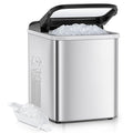 Nugget Ice Maker Countertop, 40lbs/24H Chewable Pellet Ice Machine with Self-Cleaning, Ready in 6 Minutes, Portable Ice Makers with Basket and Scoop for Home, Kitchen, Office (Silver)