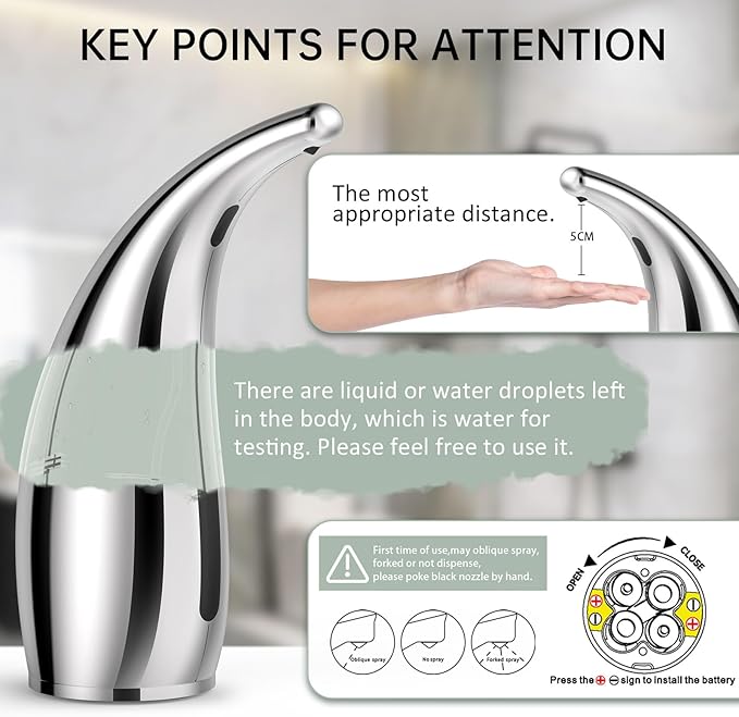 Automatic Liquid Soap Dispenser,300ML Touchless 4 Gear Adjustable,Countertop Electric Battery Operated White Hand Soap Dispenser with Sensor for Bathroom,Kitchen,Office