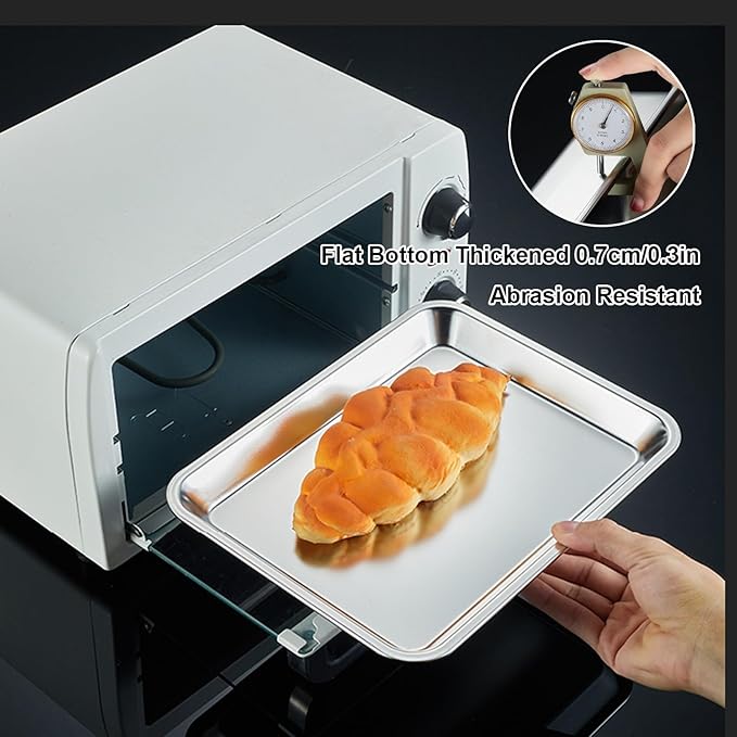 Baking Sheet, Stainless Steel Tray, Dishwasher Leak Pan, Metal Drip Pan for Kitchen Baking, Barbecue, Lab Instrument, Pet Treatment(41.5 * 29.5cm/16.3 * 11.6in)
