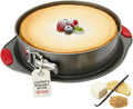 Boxiki Kitchen 10 Inch Nonstick Springform Pan, Professional Spring Form and Cheesecake Baking Mold, Leakproof Cake Pan with Silicone Handles