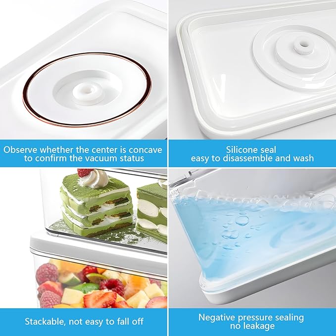 Vixino Vacuum Sealer for Food, Compact Handheld Vacuum Sealer Machine with 3 Containers, Seals Liquids & All Foods, Portable for Sous Vide, Travel,Camping, Kitchen, Gifts