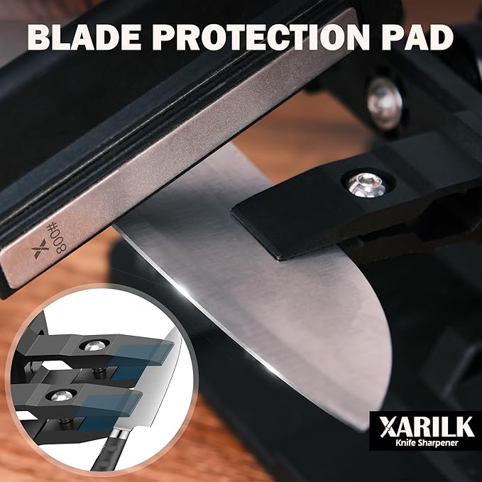 Portable Folding Knife Sharpener XAR-FS1, Adjustable Angle Sharpening System with 240#, 400#, 800#, 2000# Diamond Stone Set for Pocket, Hunting, Kitchen & Serrated Knives