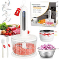 Cordless Food Processor 4 Bowls(6.5Cup+1.3Cup+2x0.6Cup)【800W Pure Copper Motor】【3 Sets SUS304 Blades】Meat Grinder-USB Rechargeable Food Chopper for Meat,Garlic,Vegetable,Fruits,Sauces,Baby Food