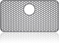 Silicone Sink Protectors for Kitchen - Non-Slip Heat Resistant Grid Mat for Farmhouse Porcelain Stainless Steel, Protects & Cushions Your Sink (Gray 1PCS, 26"x14" Rear Drain)