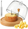ZZXLLLO Girolle Cheese Curler Shaver Wheel – Stainless Steel Cheese Slicer Flower Maker Tool for Tête de Moine – Wood Base with Dome Lid, Sharp Blade, Hole Cutter, Gift Boxed