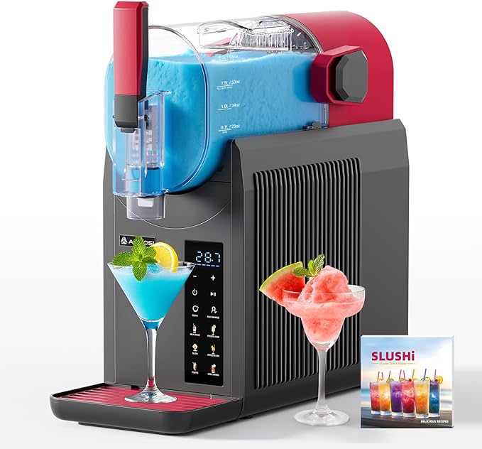 AAOBOSI Slushie Machine for Home, Frozen Drink Machine with Cookbook, Margarita Machine with 6 Presets Programs, No Ice Needed, Auto Cleaning, Slushy Maker for Frozen Margaritas, Cocktails, Frappés